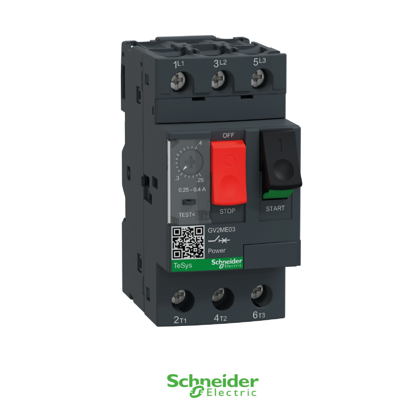 DISJONCTEUR MOTEUR SCHNEIDER 0,25A..0,4A 3P 3D GV2ME03